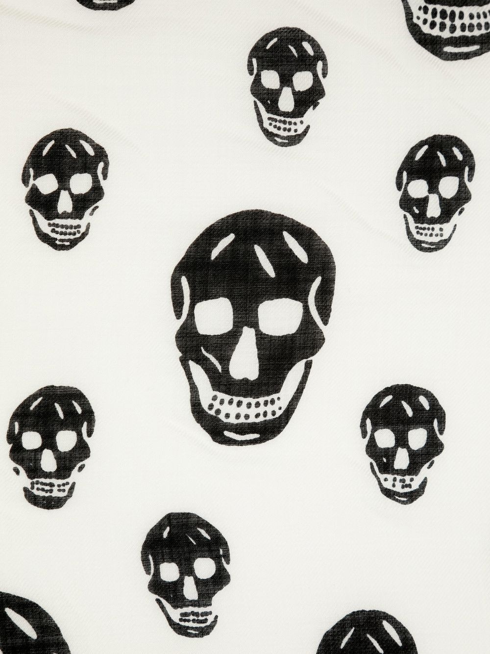 skull-print wool scarf - 2