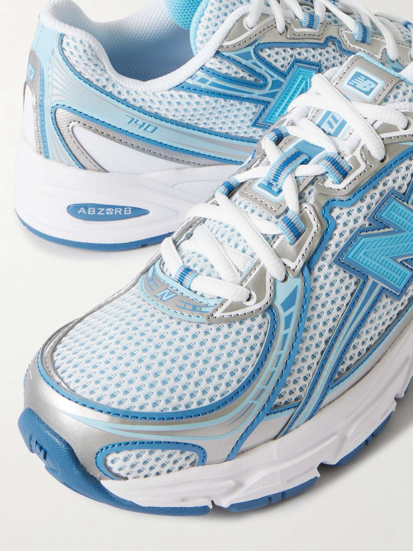 740 metallic rubber-trimmed mesh sneakers Blue - 4