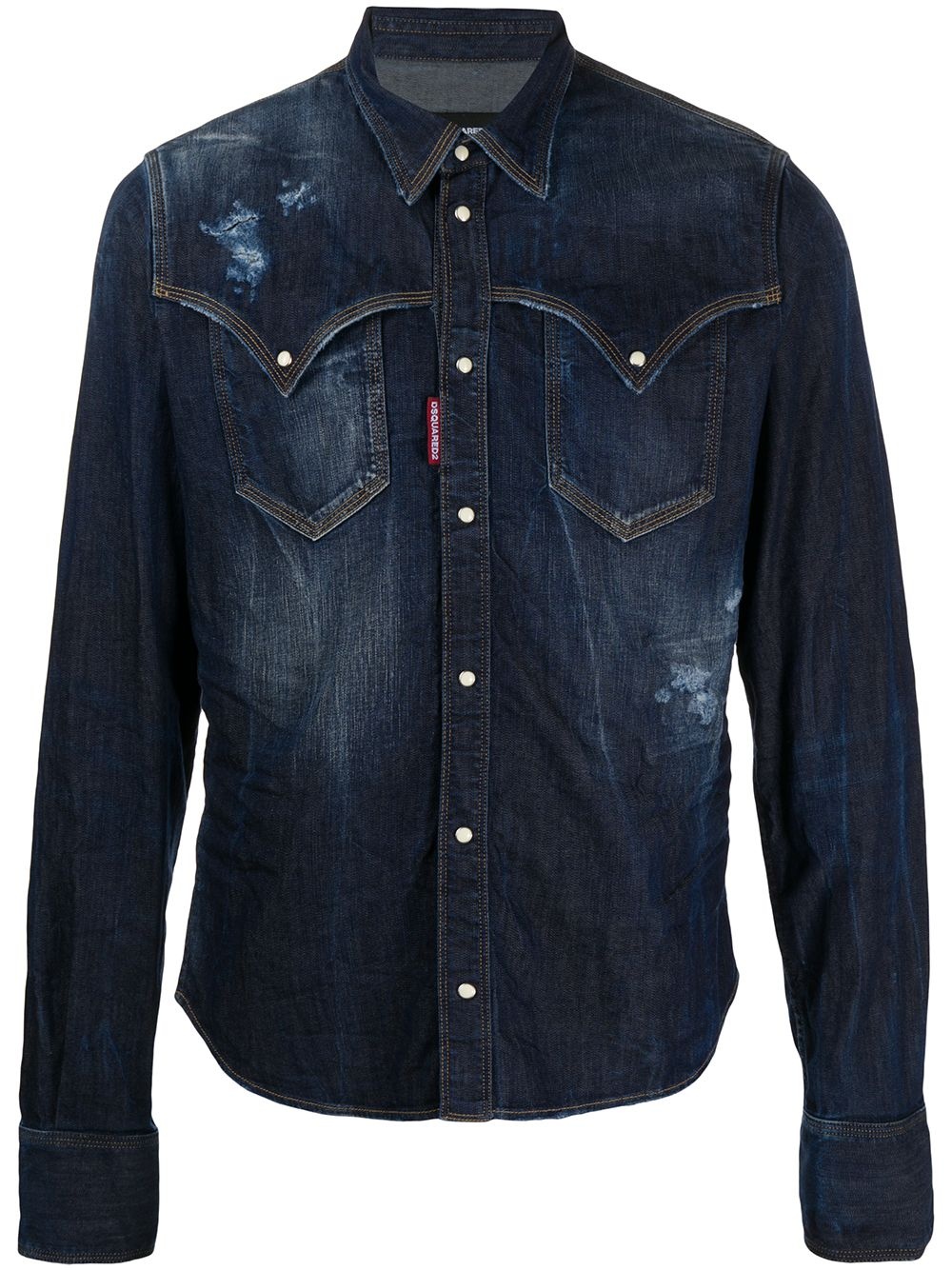 distressed buttoned denim shirt - 1