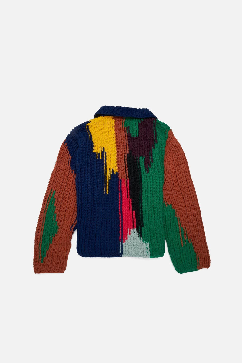 The Elder Statesman ACID HAND KNIT JACKET outlook