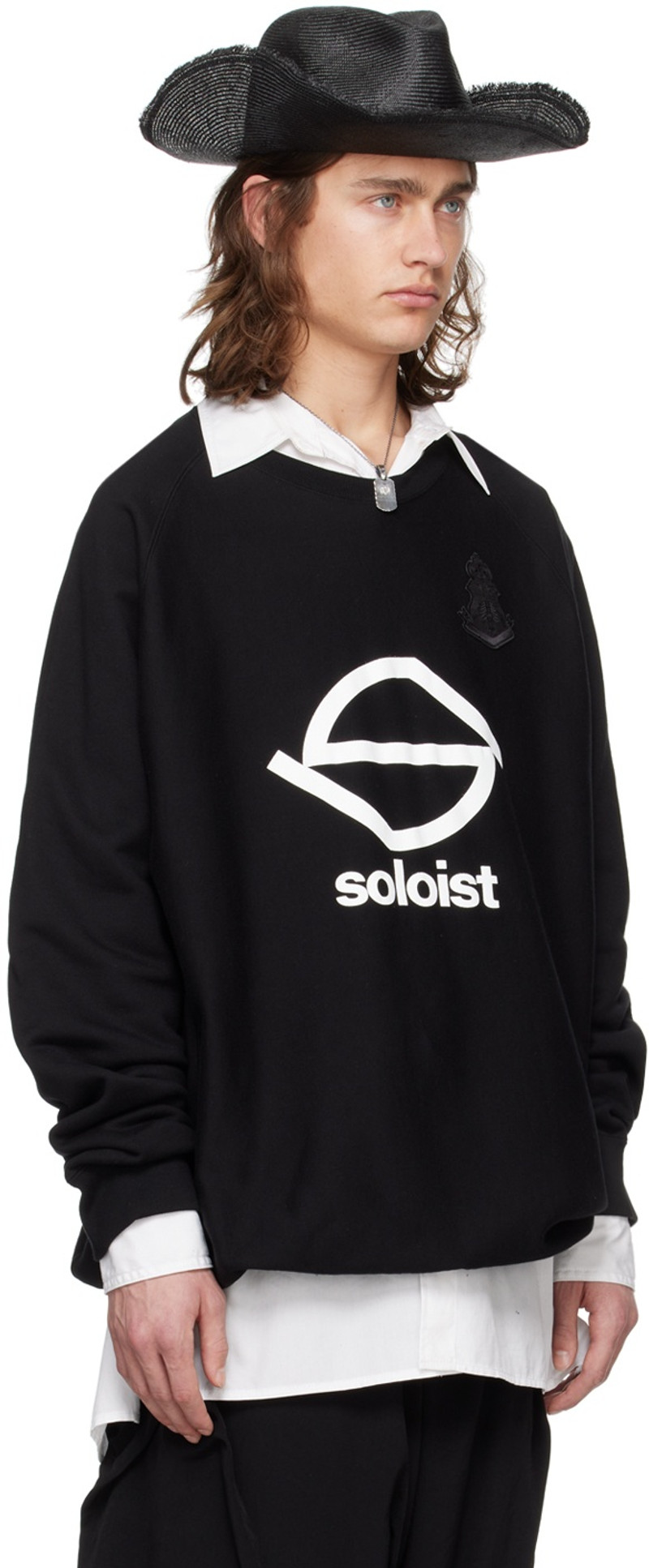 TAKAHIROMIYASHITA TheSoloist. Black Bone Emblem Sweatshirt outlook