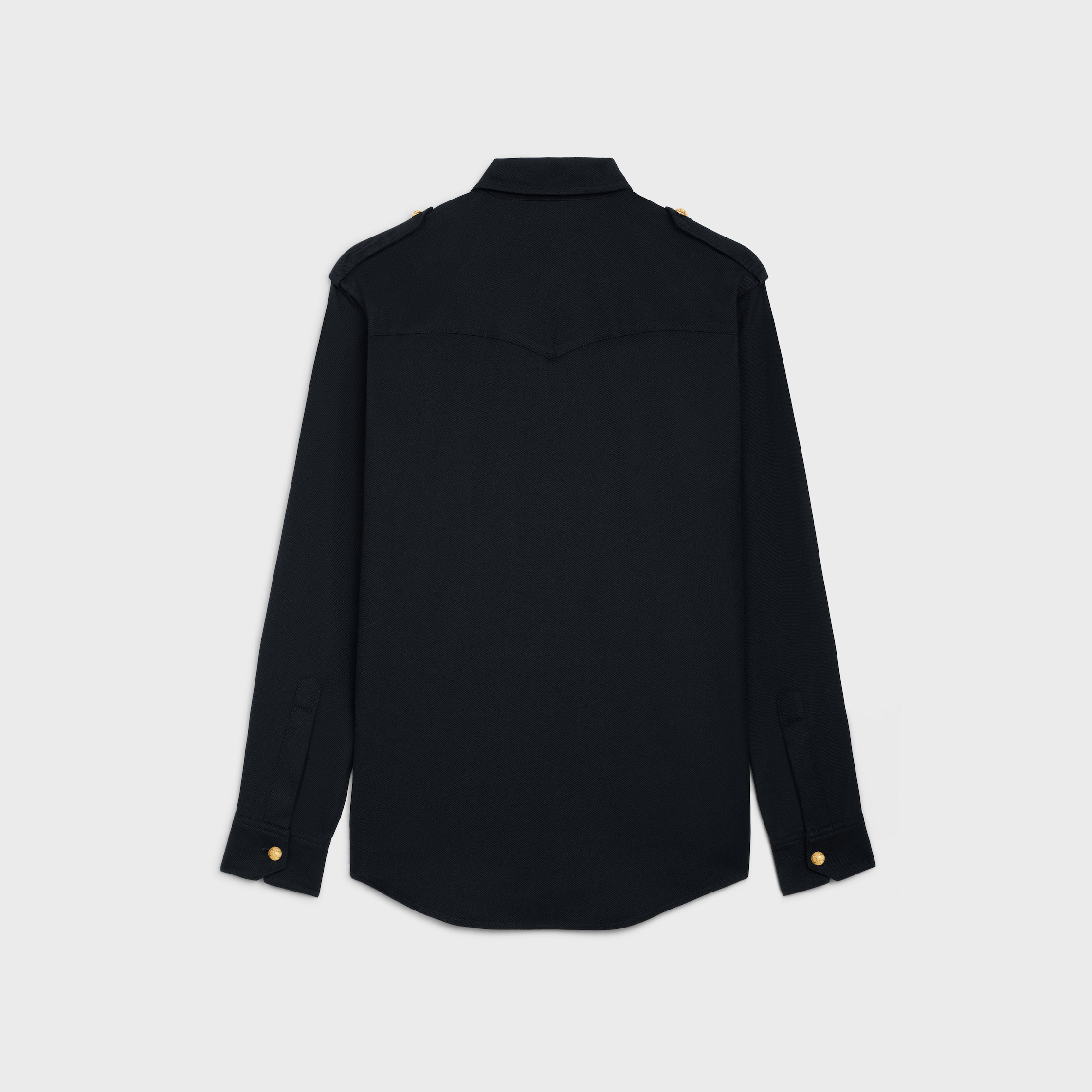 military shirt in cotton wool twill - 2