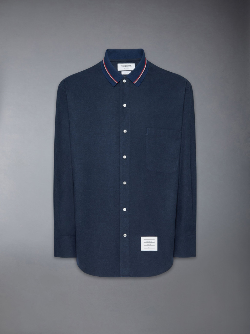 Stripe Cotton Flannel Oversized Shirt 7