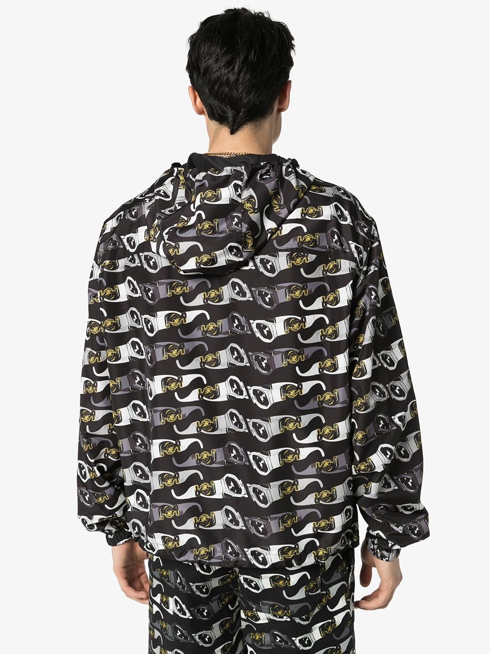 hooded sunglasses-print jacket - 4