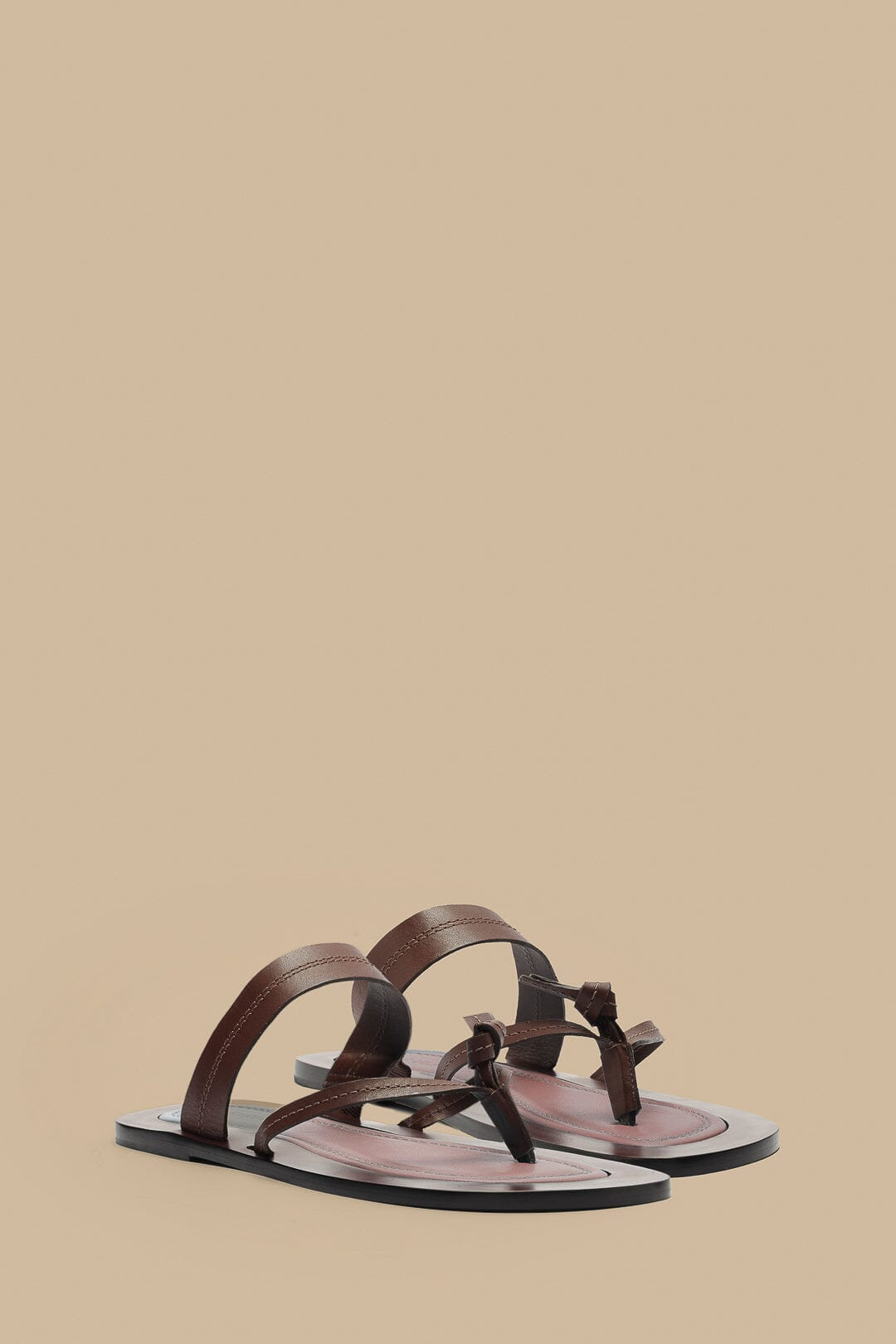 Coffee Tie Flat Sandal - 2