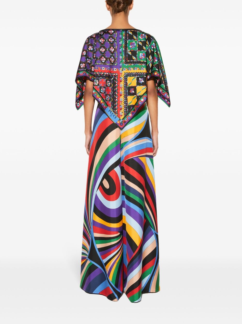 Iride-print silk trousers - 4