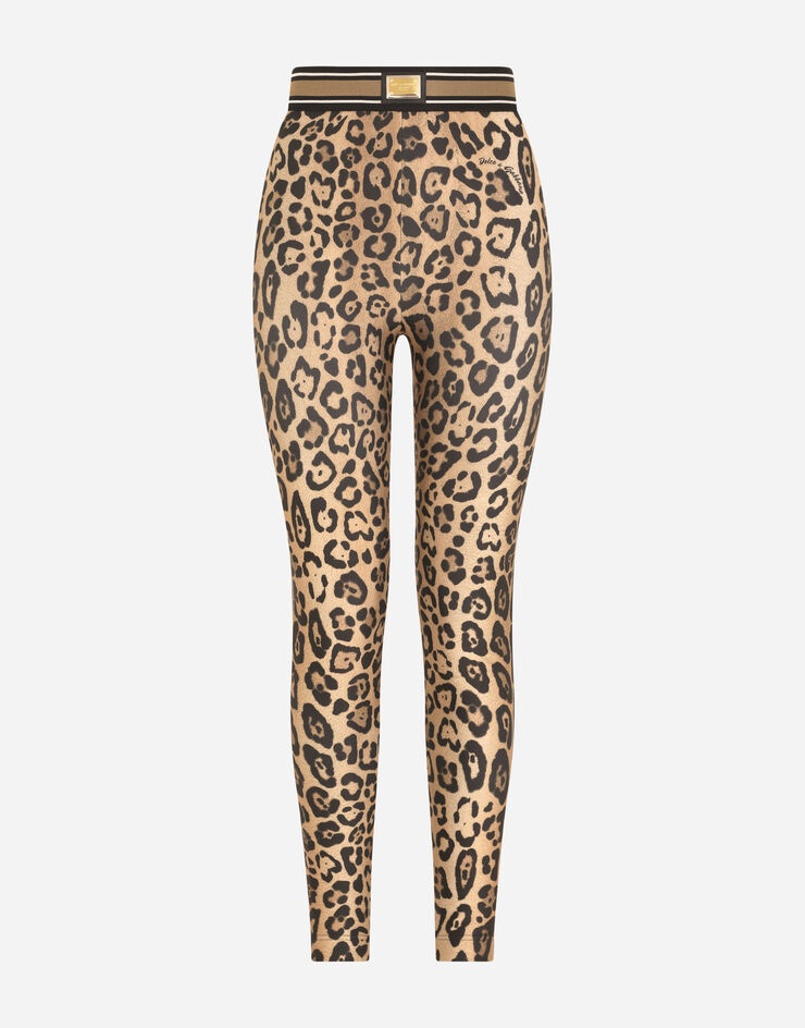 Leopard-print spandex/jersey leggings - 3