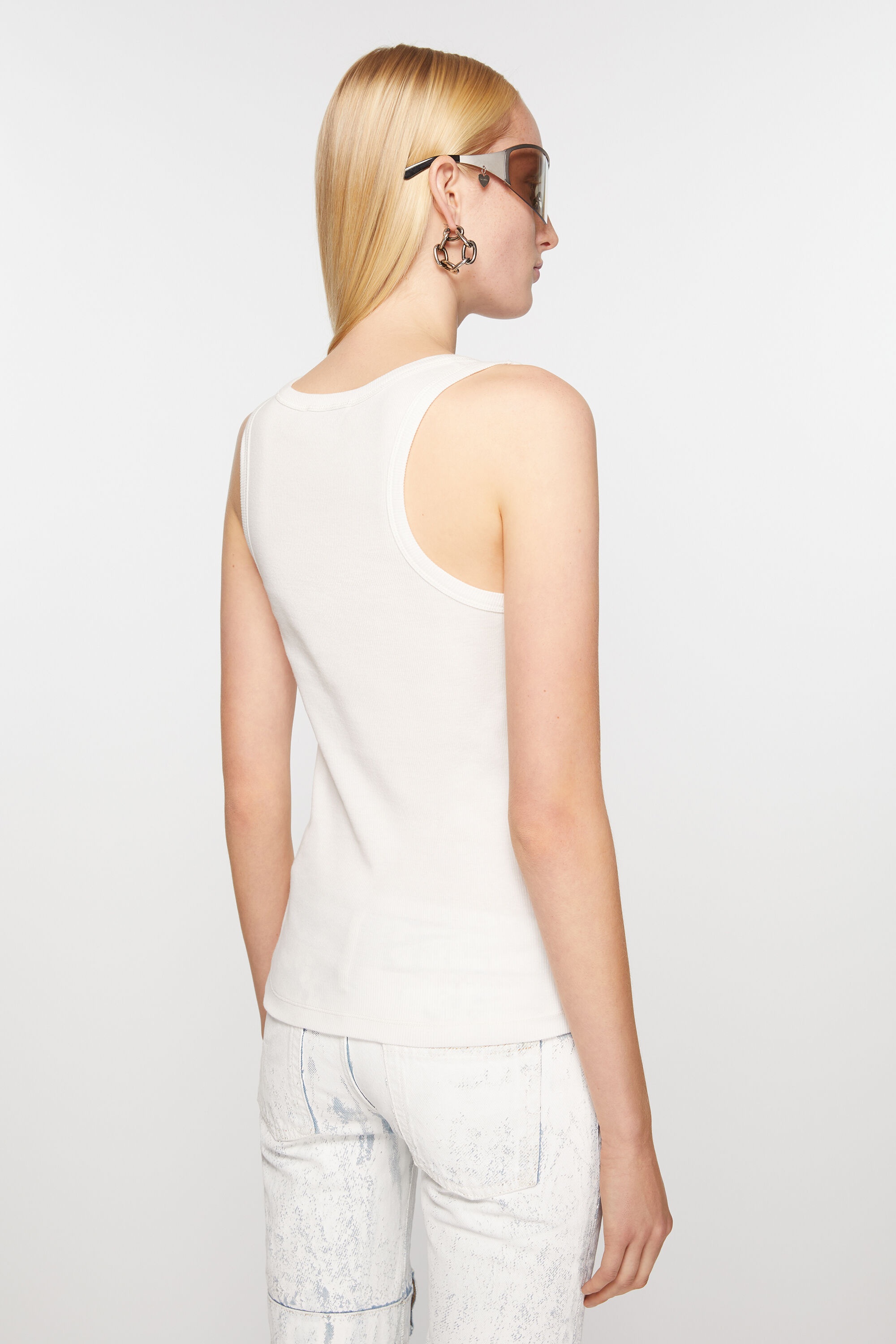 Metal clip tank top - White - 3