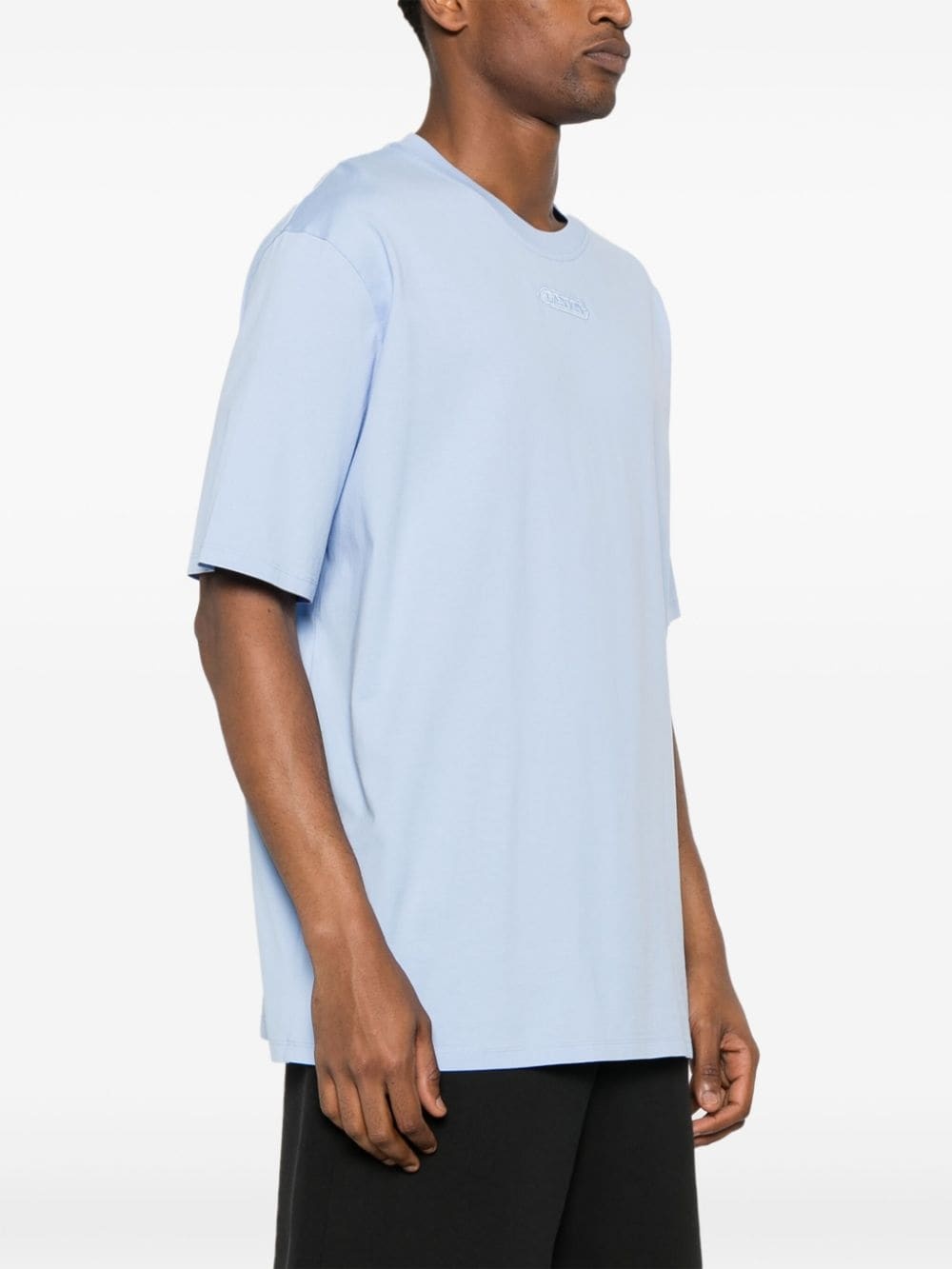 logo-embroidered cotton T-shirt - 3