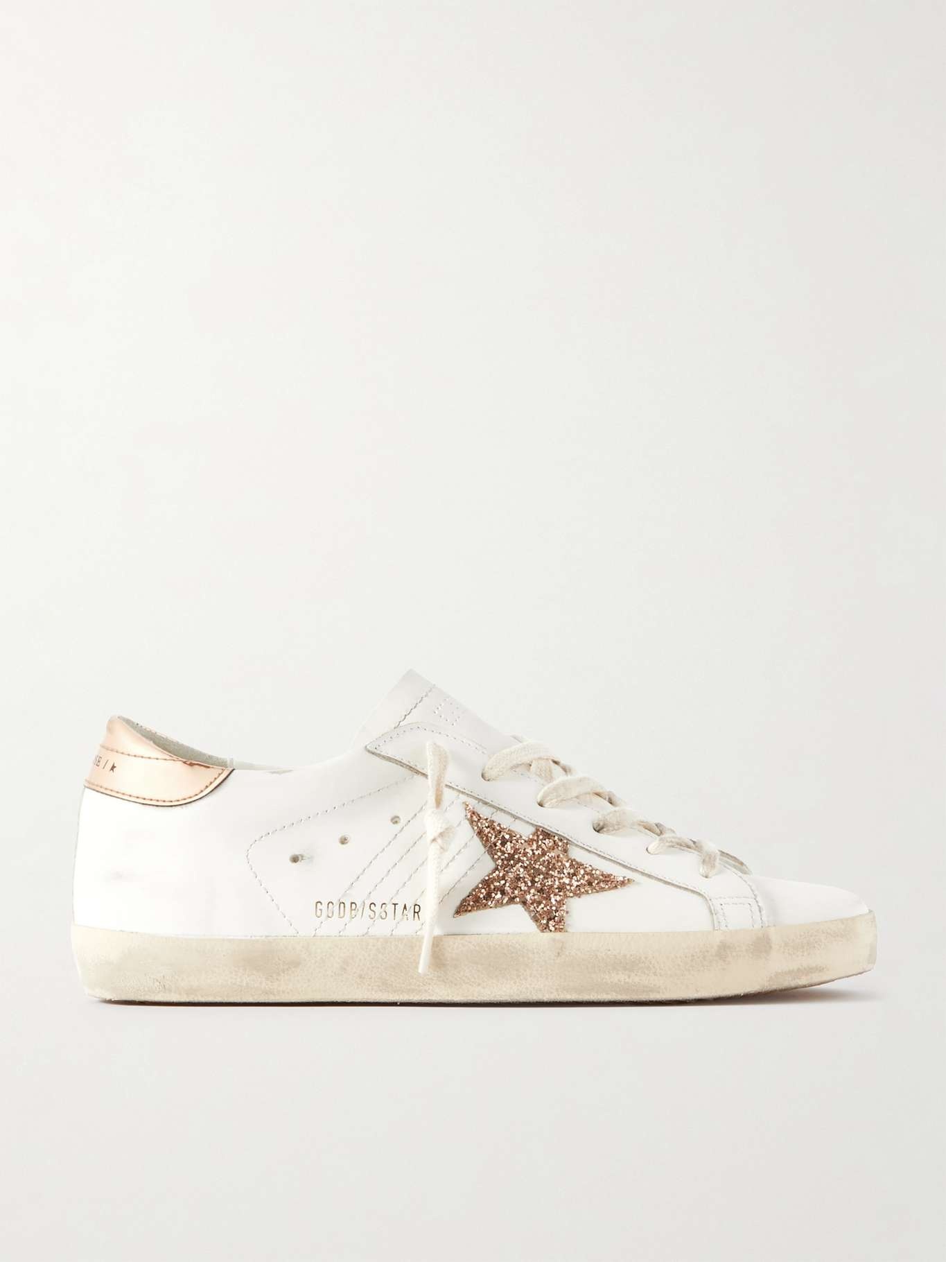 Super-Star distressed glittered leather sneakers - 1