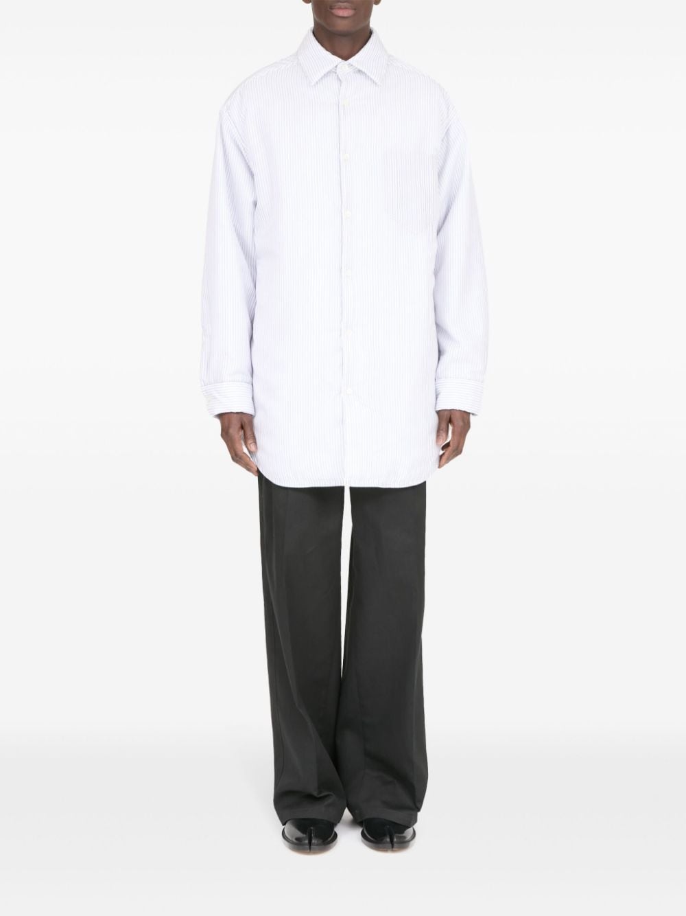 stripe-print poplin shirt - 2