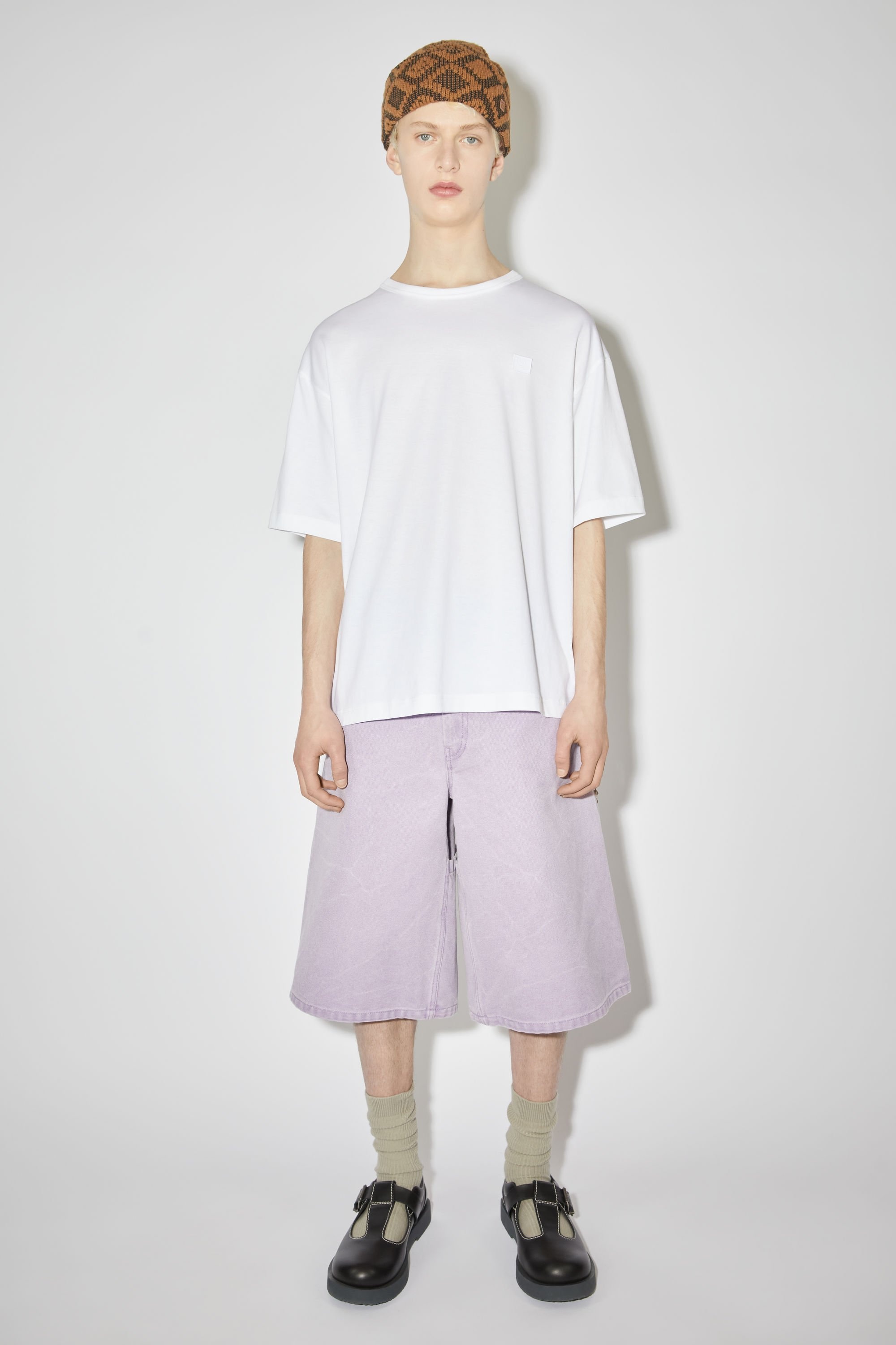 Crew neck t-shirt- Relaxed fit - Optic White - 3