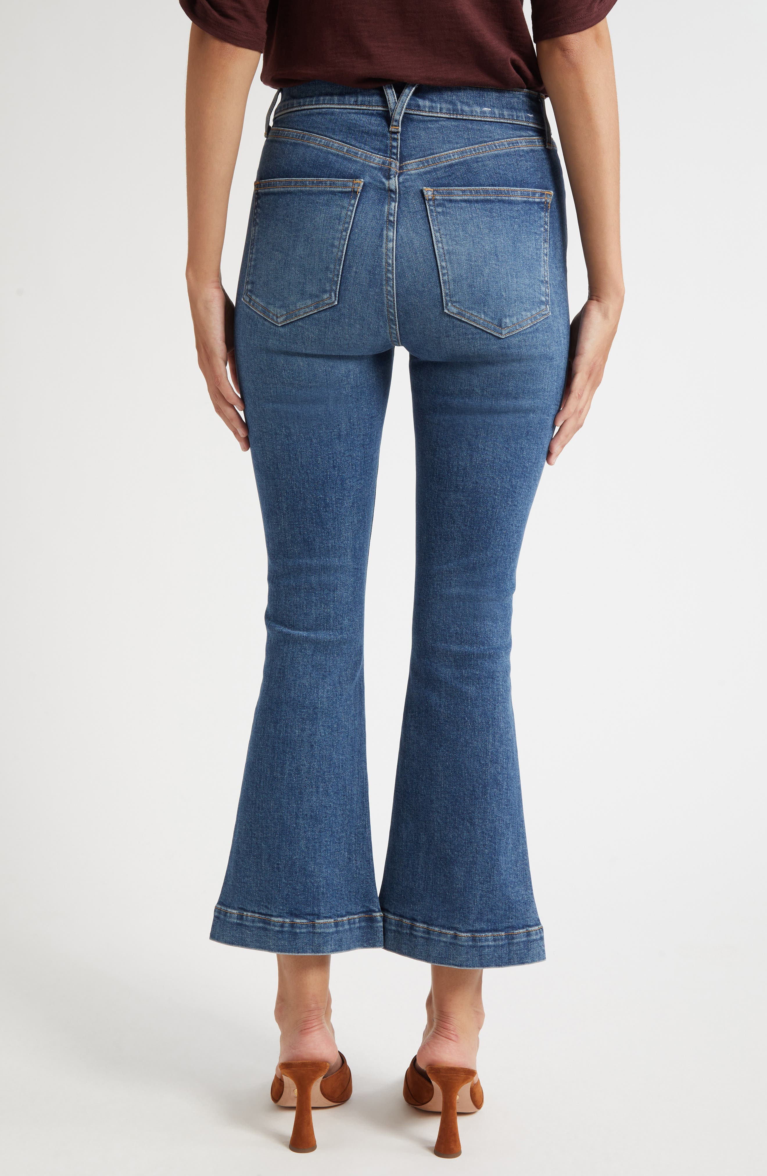 Veronica Beard Carson High Waist Ankle Flare Leg Jeans in Roadside Blue at Nordstrom - 3