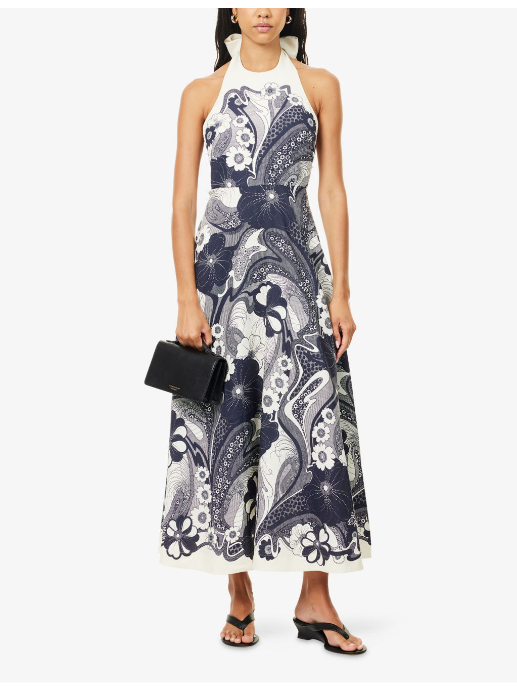 Mickey Linen-Silk Midi Dress - 2