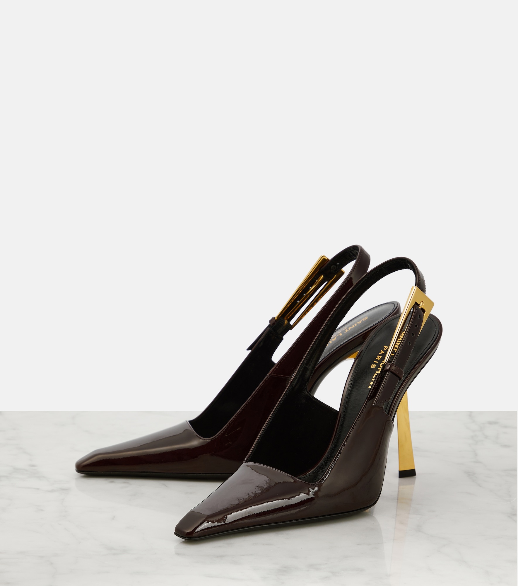 Graham 110 patent leather slingback pumps - 5