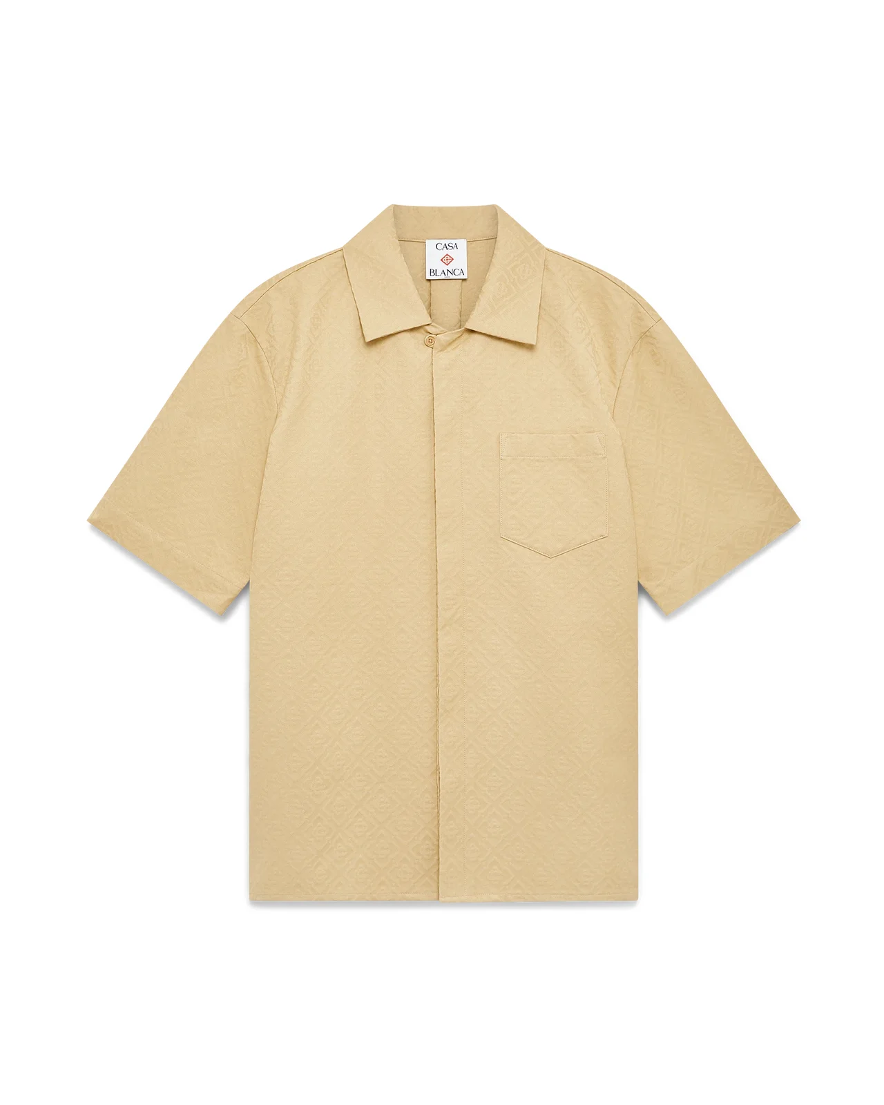 Cotton Monogram Jacquard Short Sleeve Shirt - 1