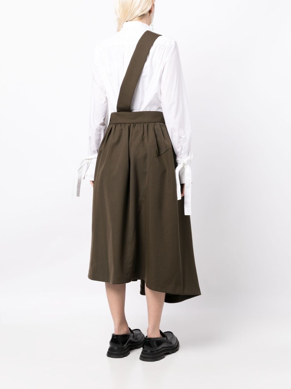 dungarees-style asymmetric midi dress - 4