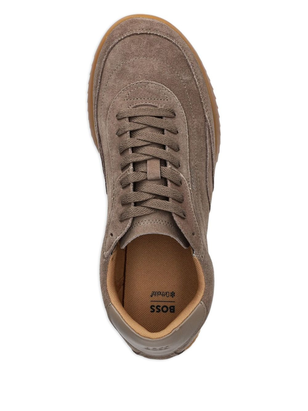 suede leather low-top sneakers - 3