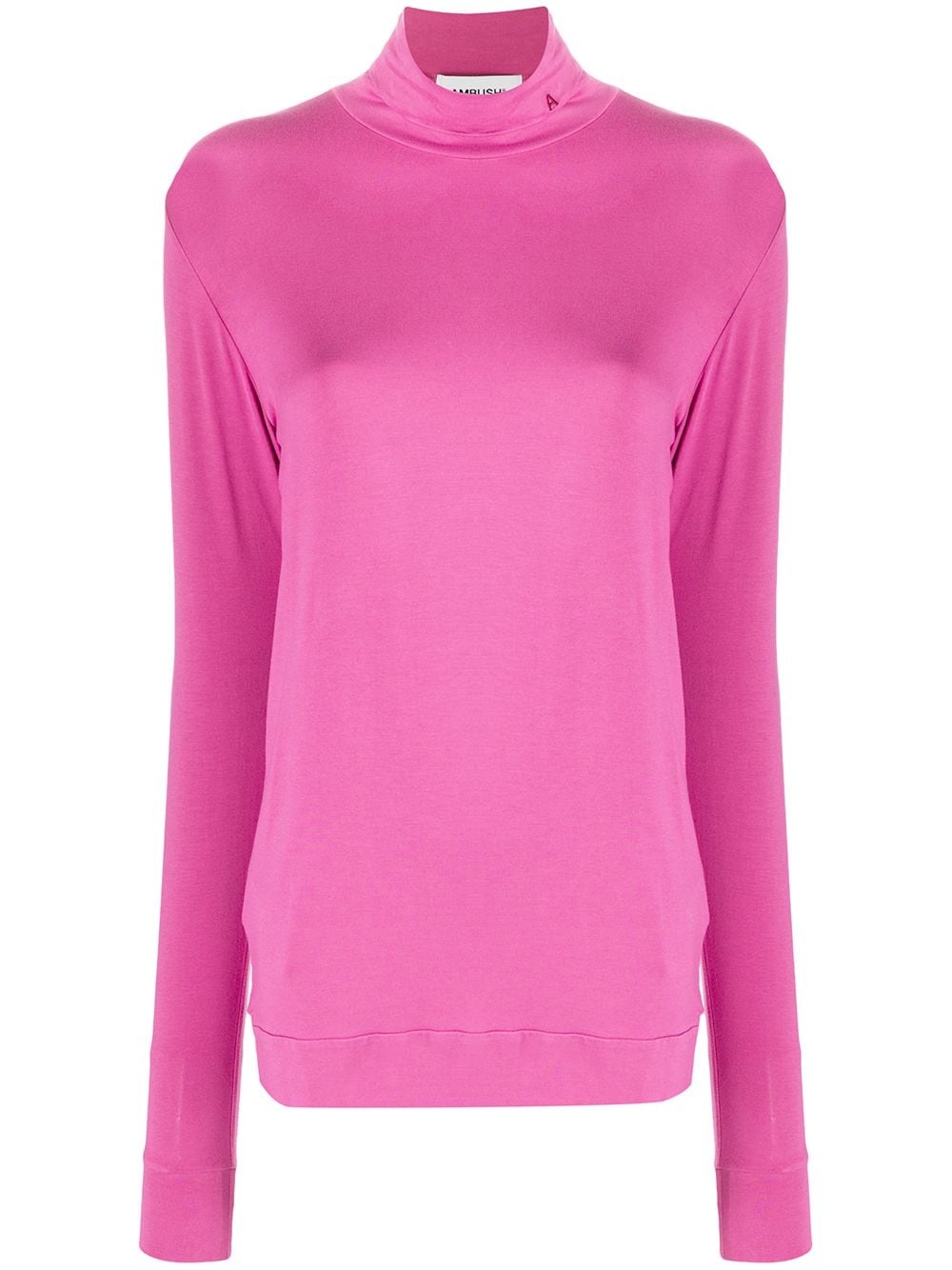 roll neck jersey knit top - 1