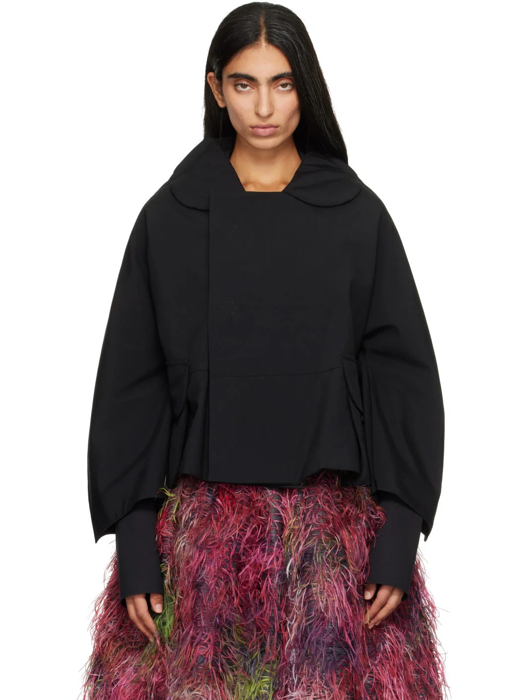 Black Wool Tropical Jacket - 1