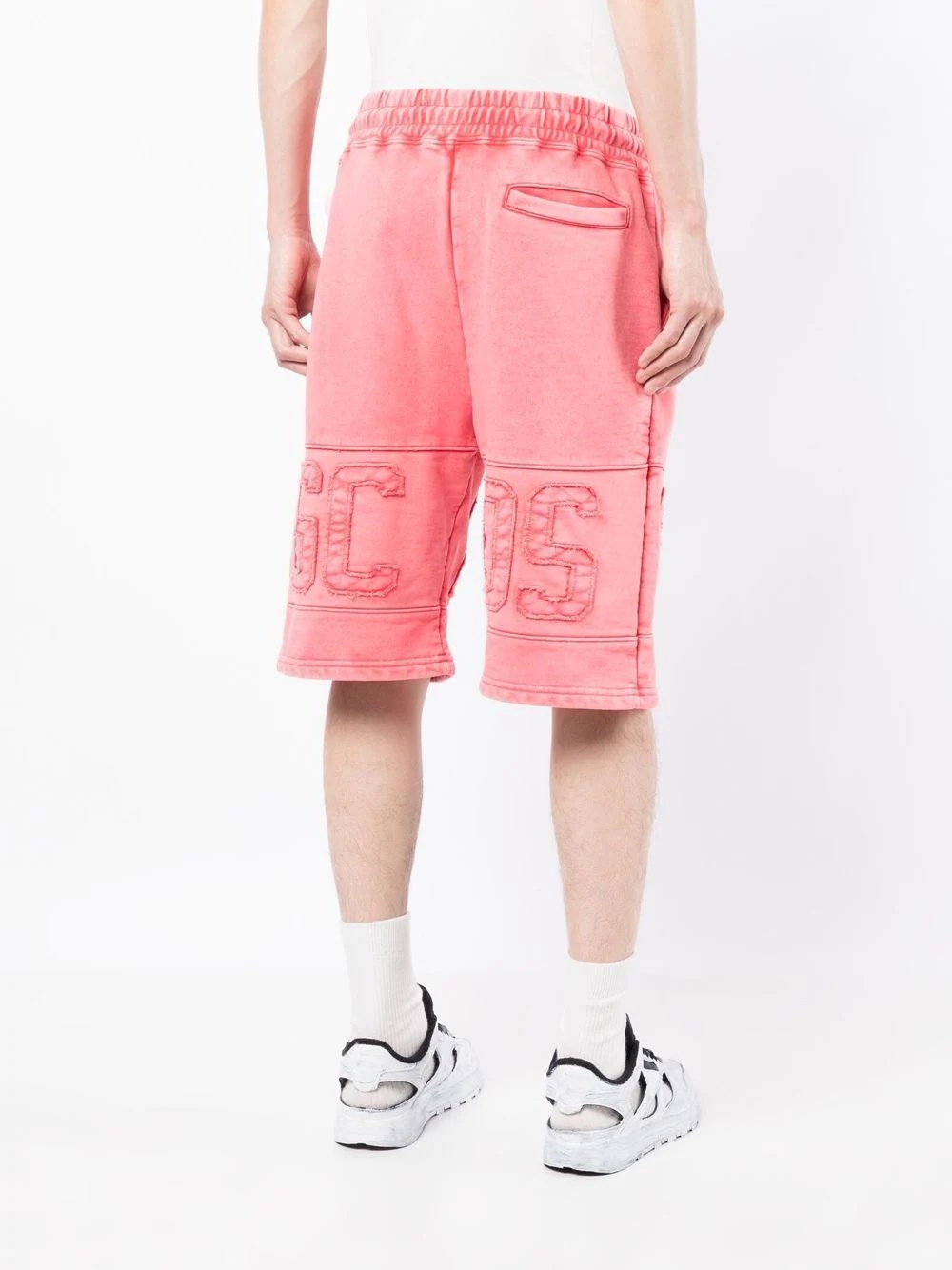 overdyed logo track shorts - 4