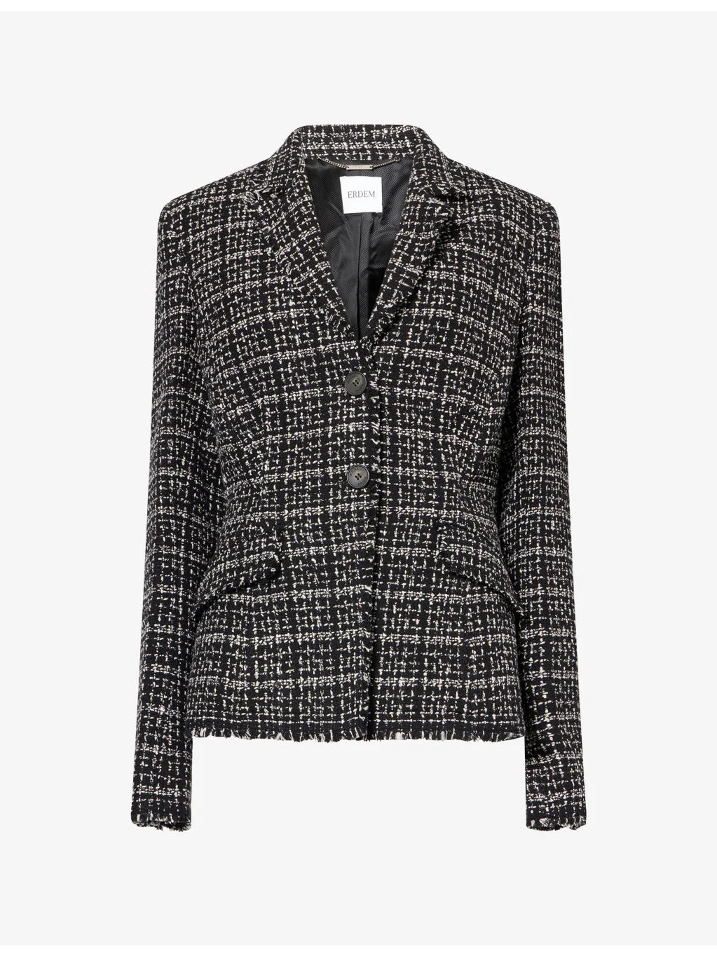 Fitted Single-Breasted Tweed Blazer - 1