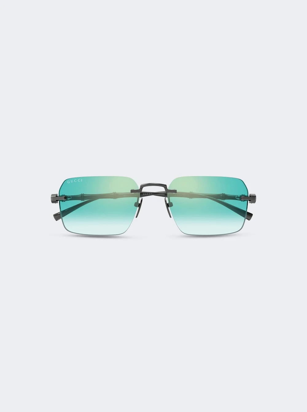 Frameless Rectangular Sunglasses Ruthenium - 1