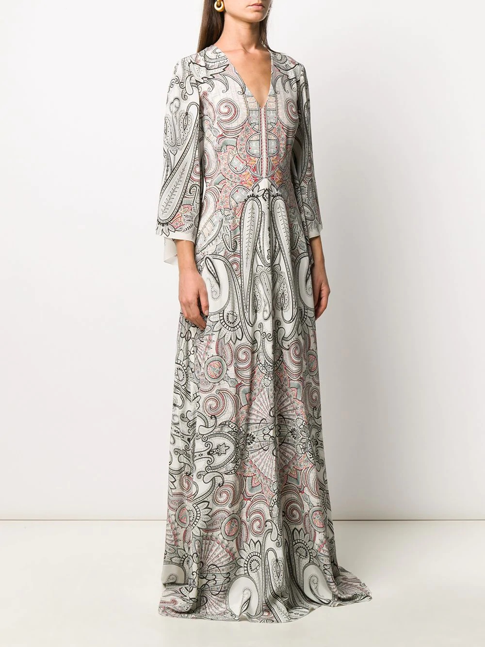 paisley-print silk maxi dress - 3