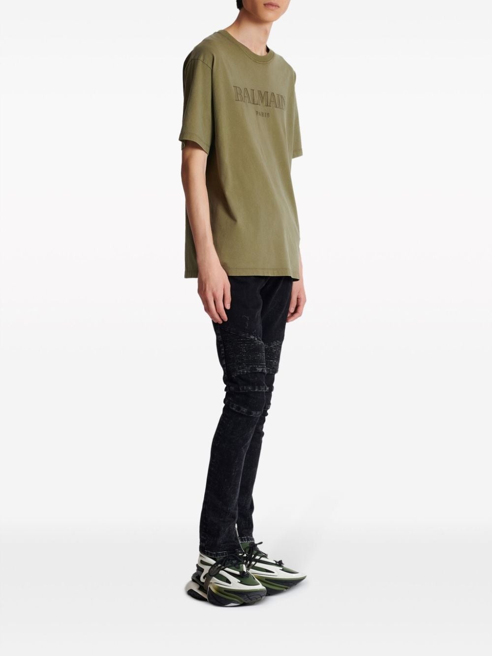 logo-embroidered cotton T-shirt - 3