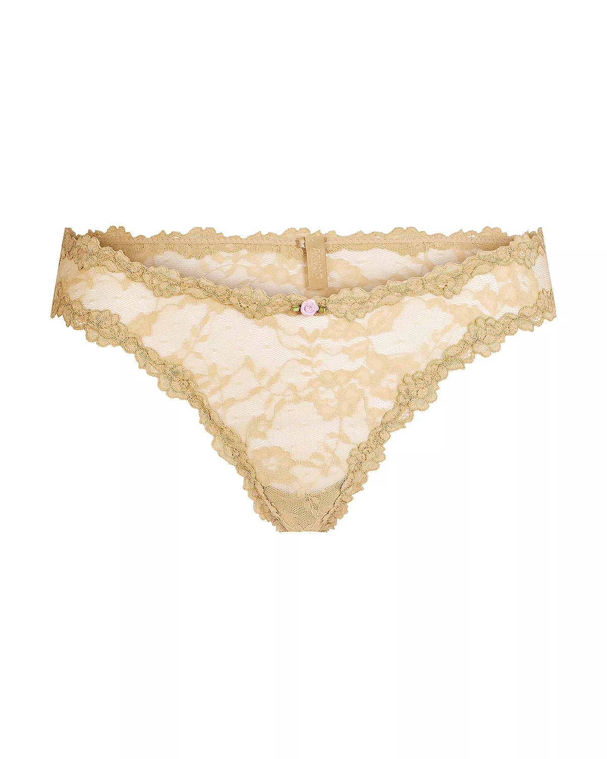 Stretch Lace Dipped Waist Thong - 5