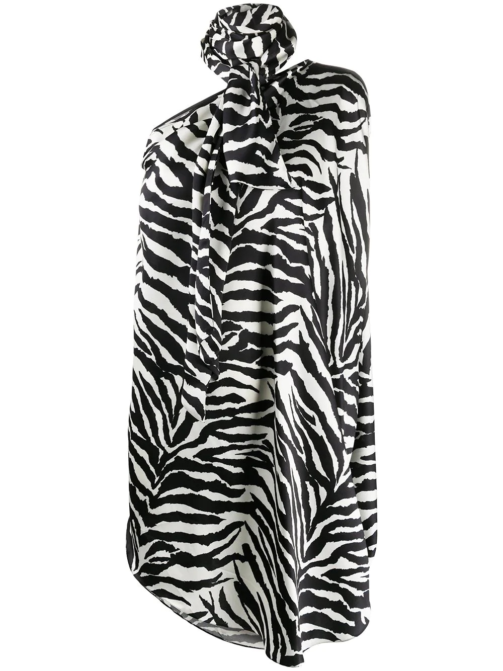 one-shoulder animal print asymmetric dress - 1