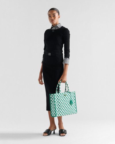Prada Large Prada Symbole embroidered fabric handbag outlook