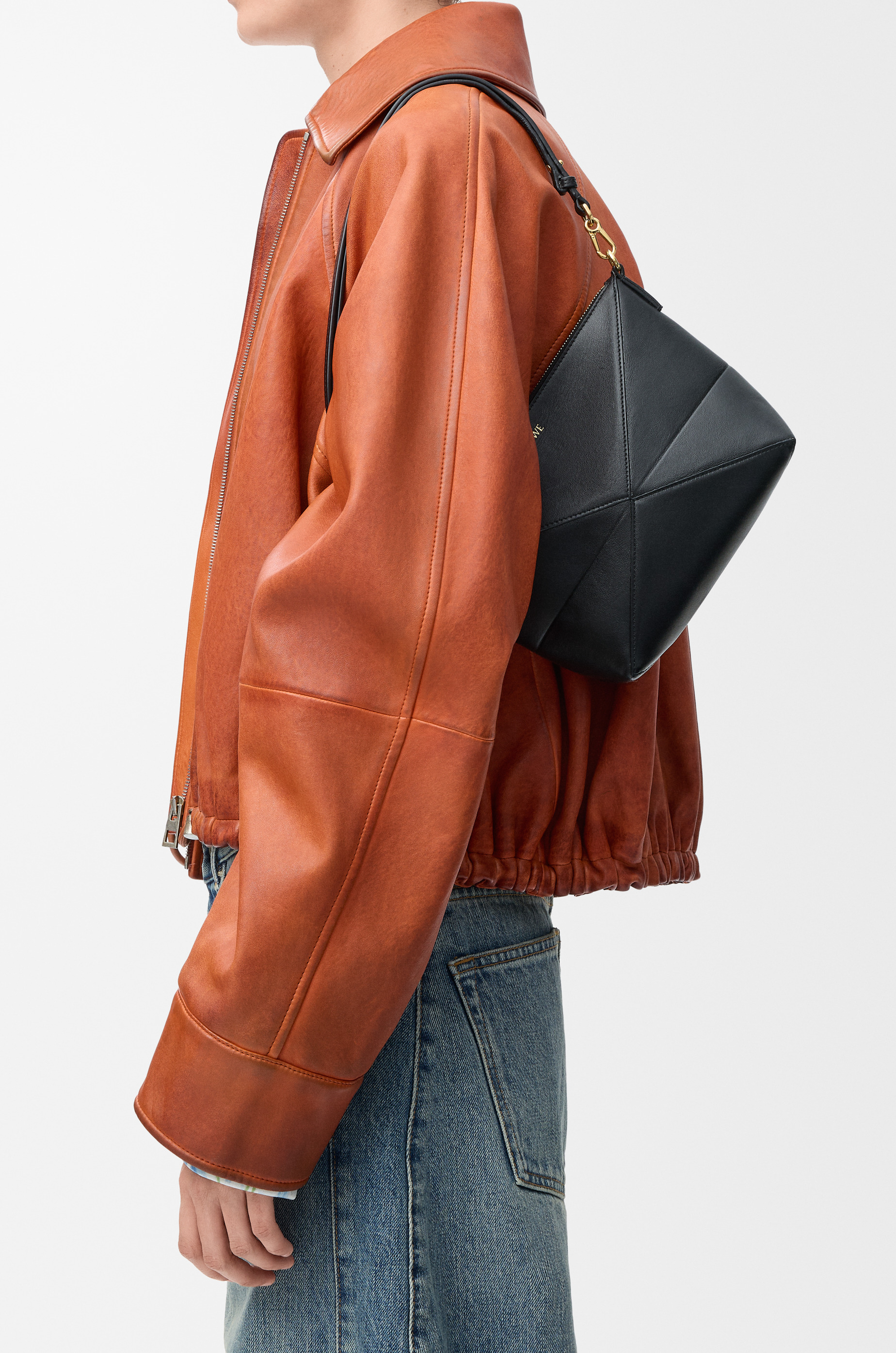 Puzzle Fold pouch in shiny nappa calfskin - 4