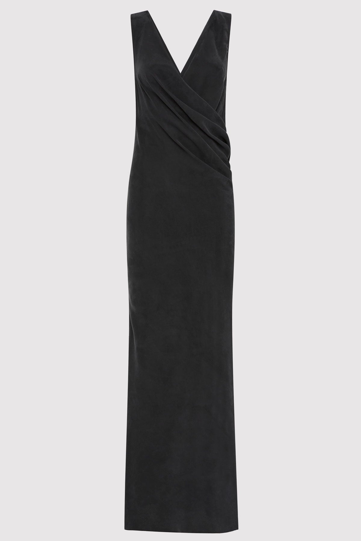 Layered Drape Dress - Black - 1