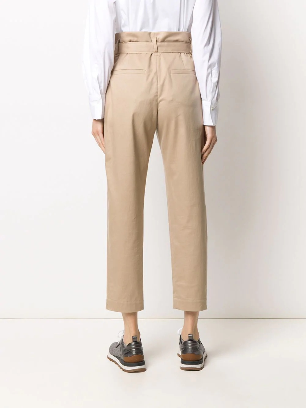 belted straight-leg trousers - 4