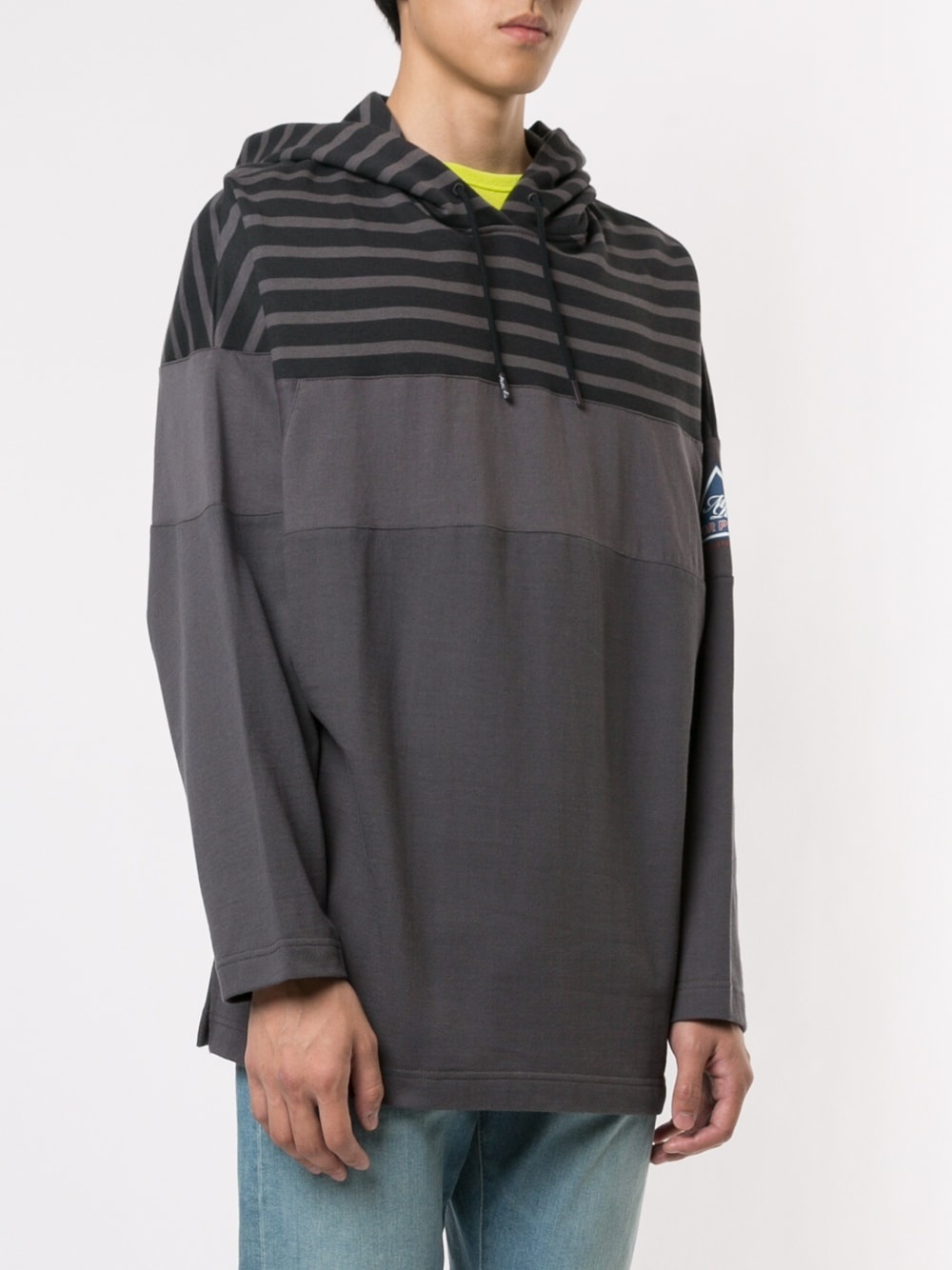 stripe detail hoodie - 3