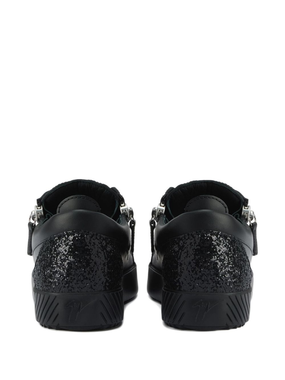 Gail zip-detail glitter low-top sneakers - 3