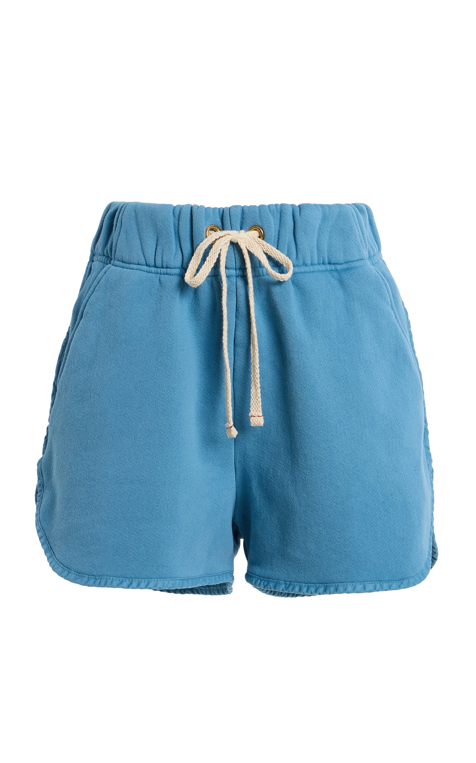 Exclusive Serena Scallop Cotton Mini Shorts blue - 1