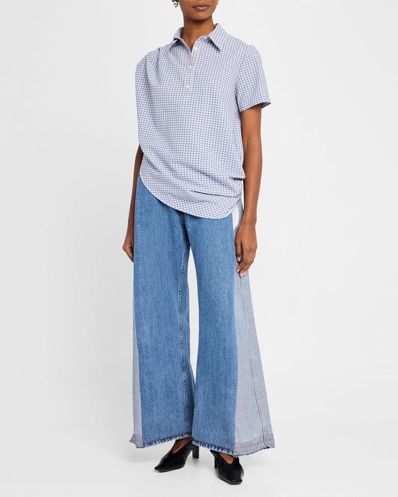 Wynn Hamlyn Ruby Draped Plaid Shirt outlook