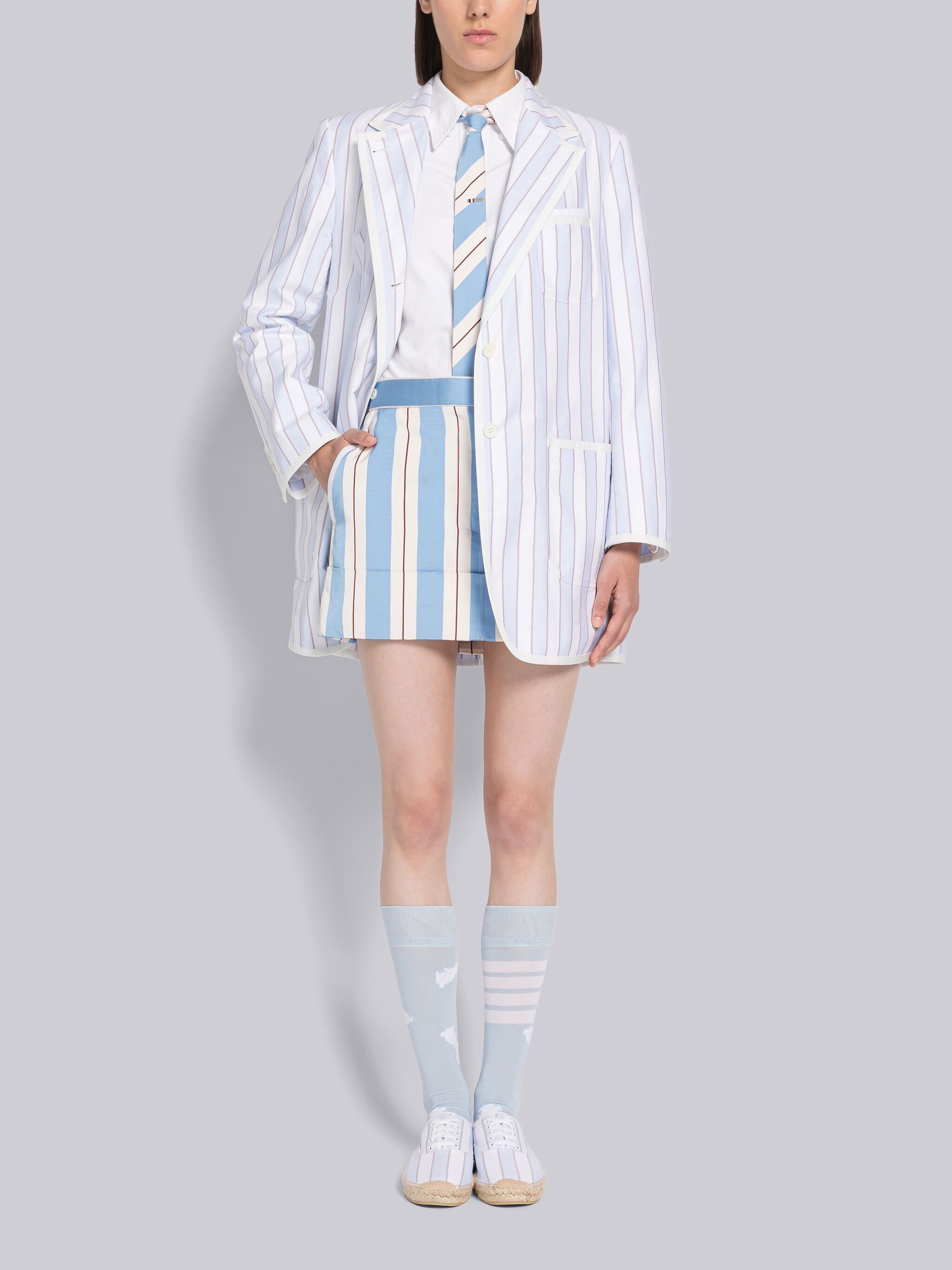 Tie Jacquard Sack Mini Skirt - 4