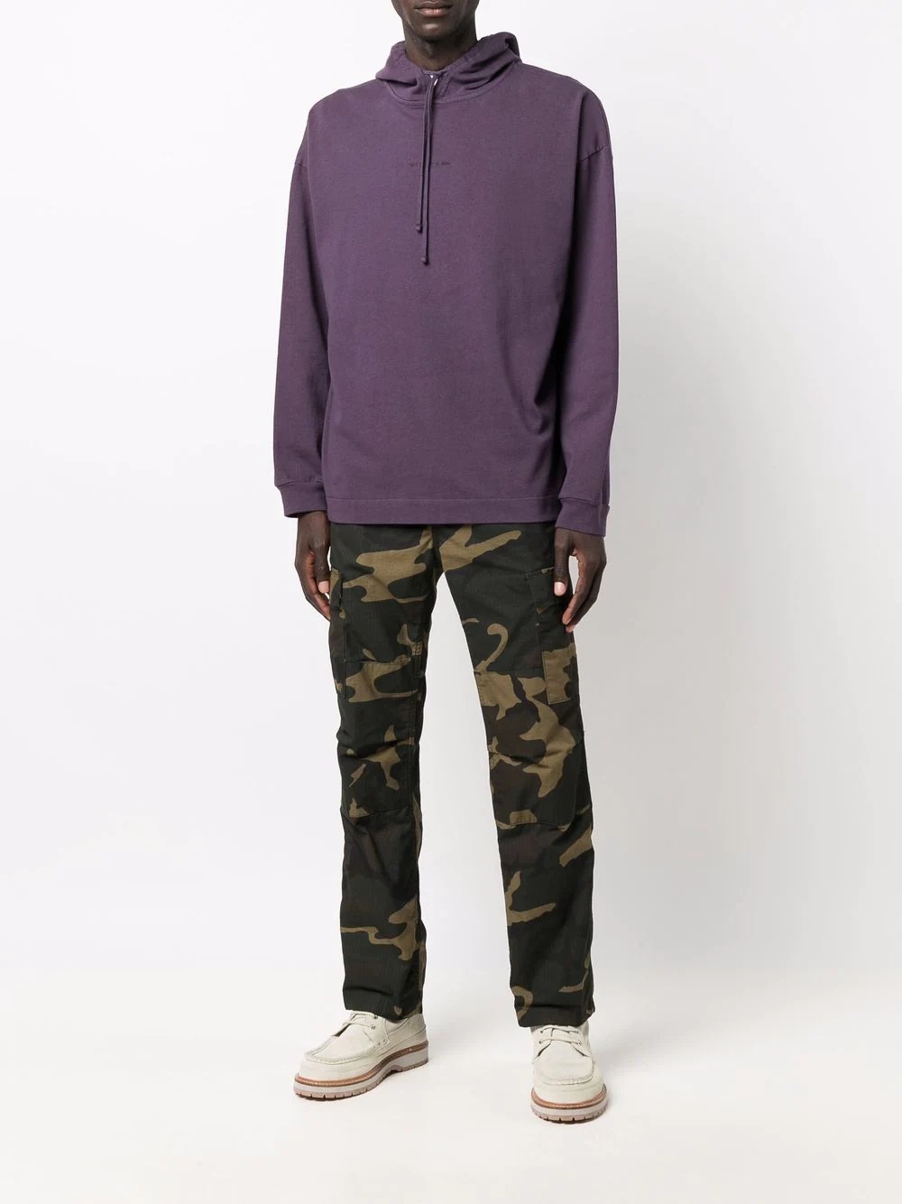 camouflage straight-leg trousers - 2