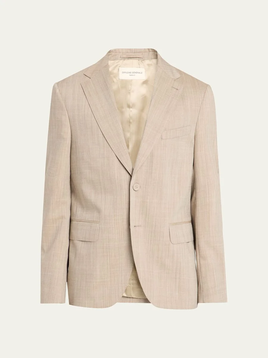 Men's Arthus Heathered Wool Single-Breasted Sport Coat - 1