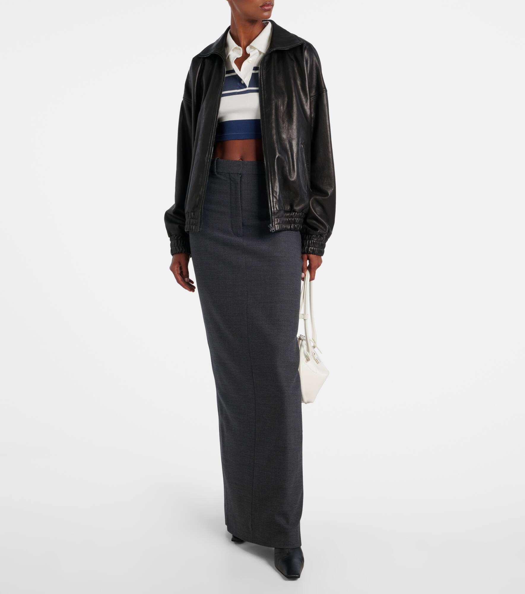 High-rise wool-blend maxi skirt - 2