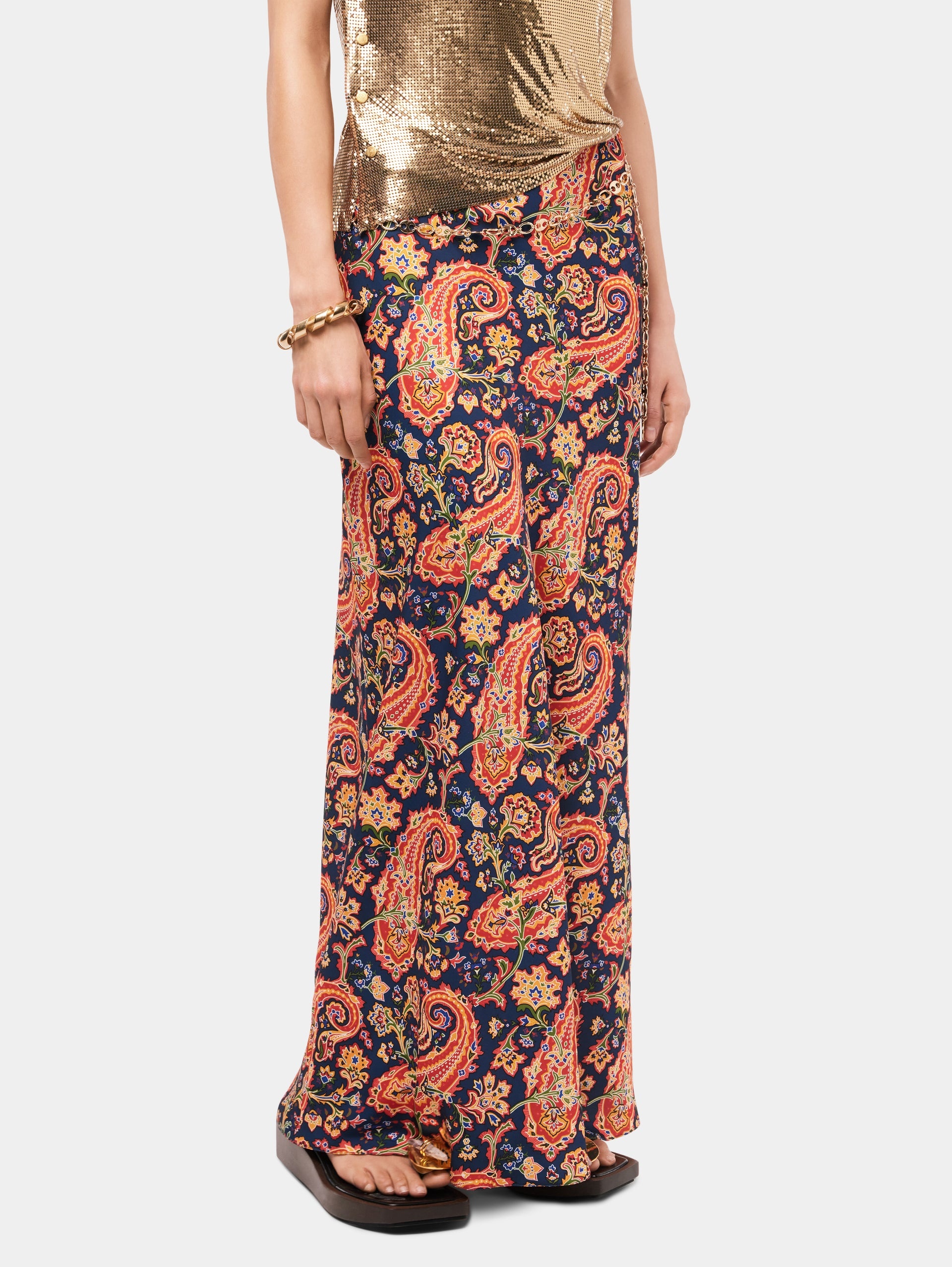PAISLEY NUISETTE SKIRT WITH SIGNATURE EIGHT CHAIN - 3