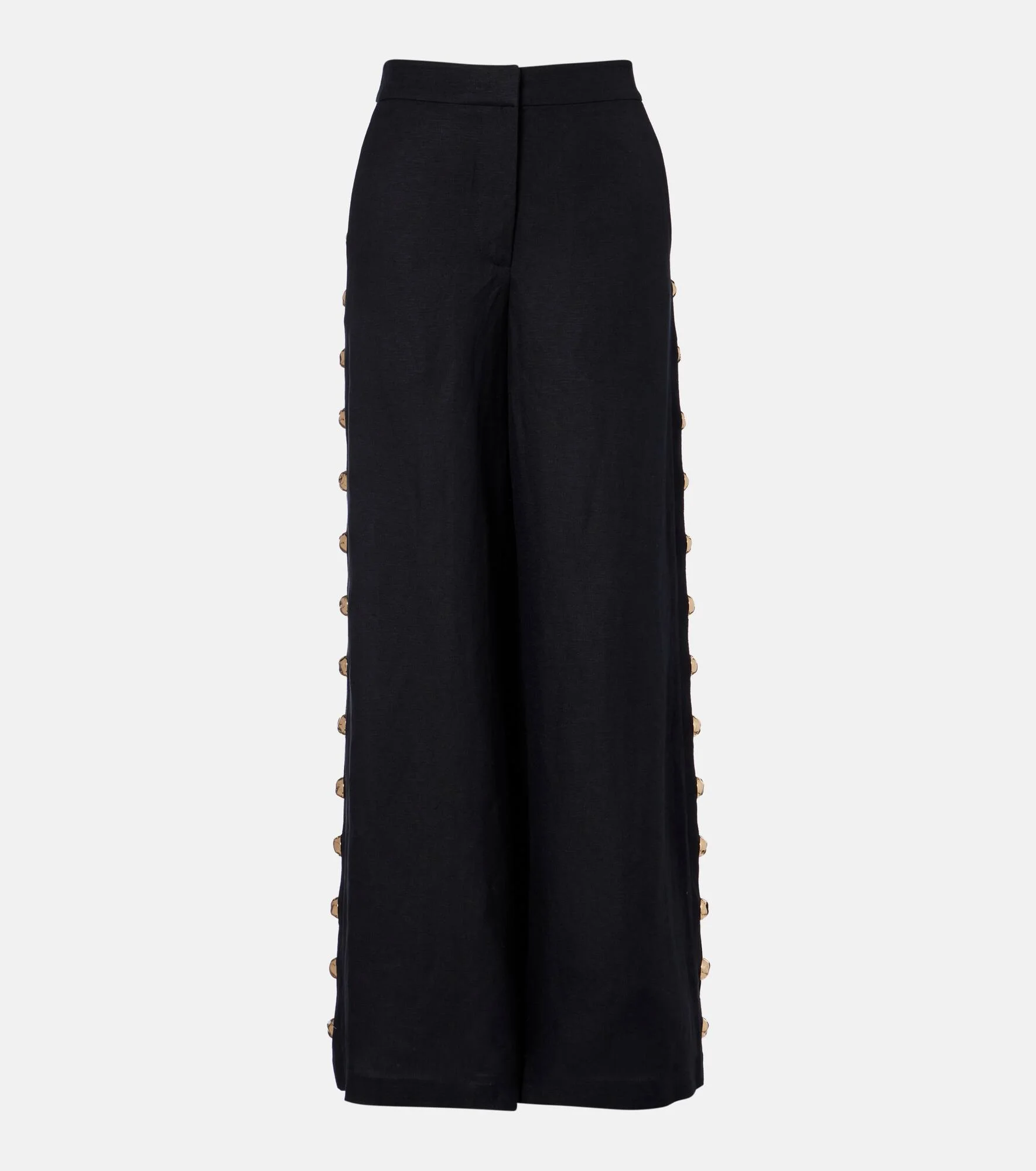 Linen-blend wide-leg pants - 1