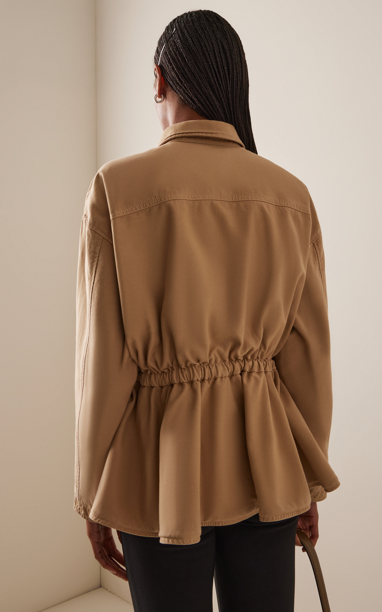 x Bloom Farm Exclusive Cinched Cotton Utility Jacket tan - 6