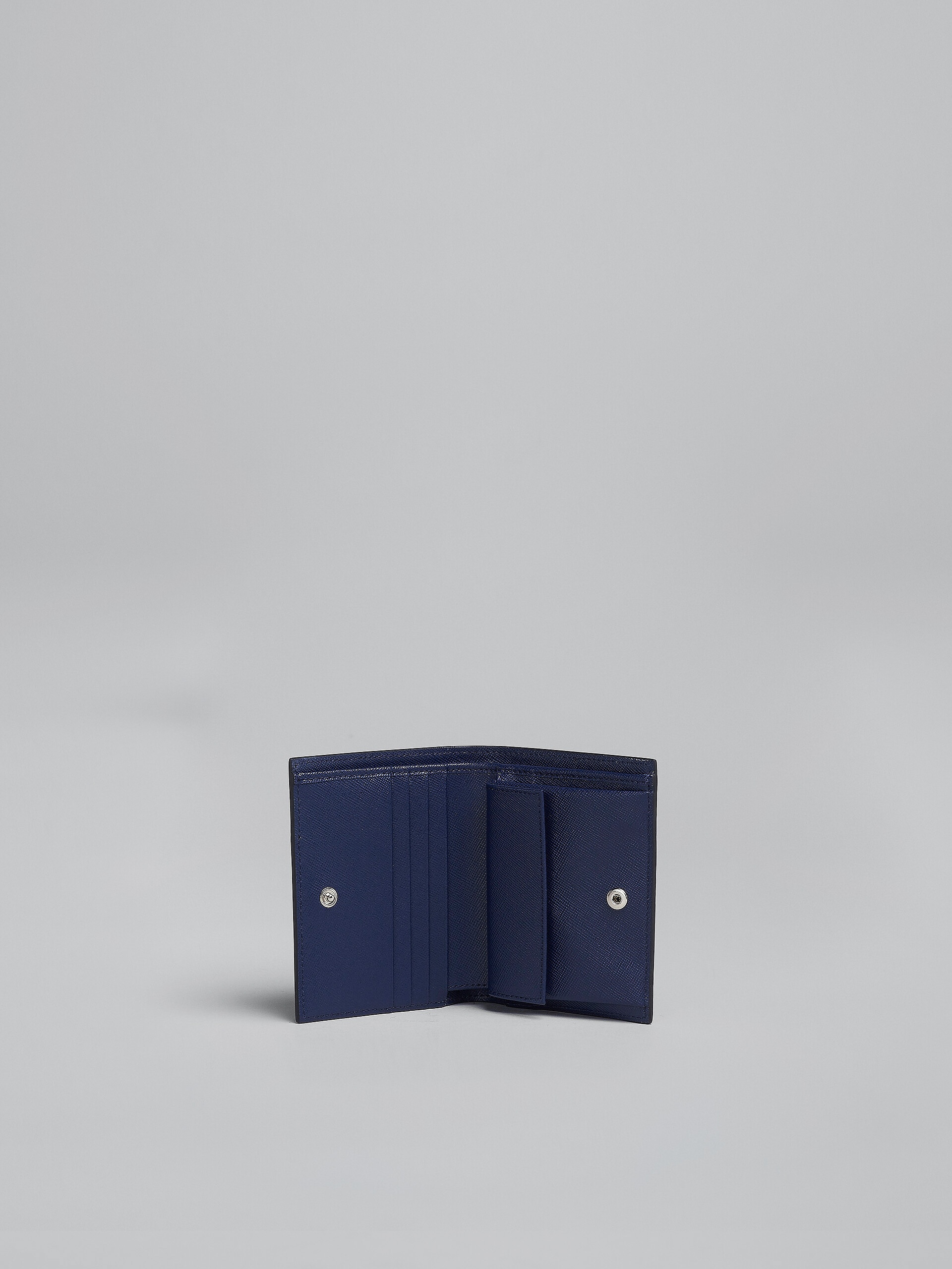 BLUE SAFFIANO LEATHER BI-FOLD WALLET - 2