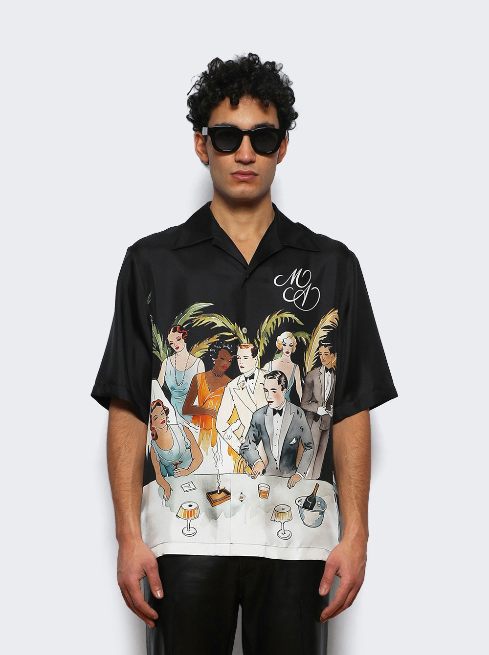 Bar Scene Bowling Shirt Black - 2