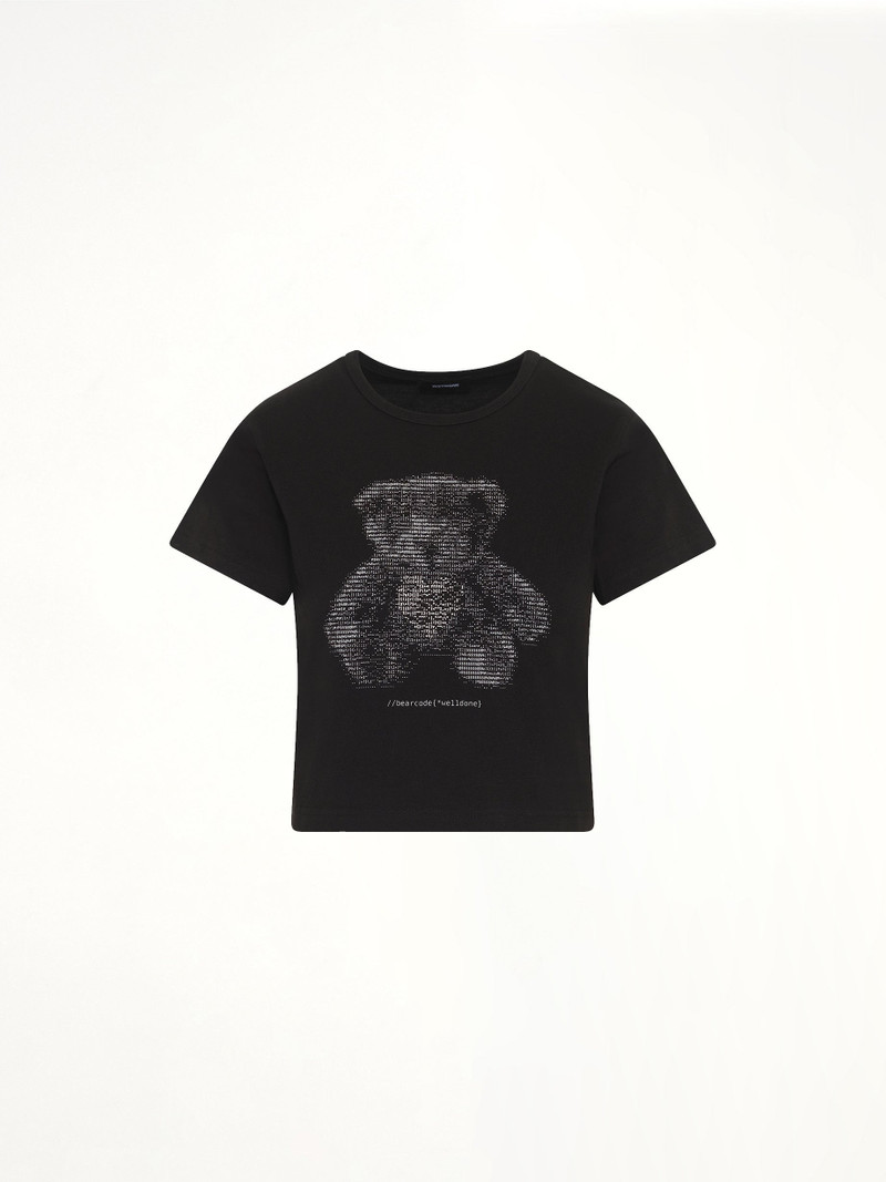 We11done Bear Print Slim-Fit T-Shirt in Black outlook