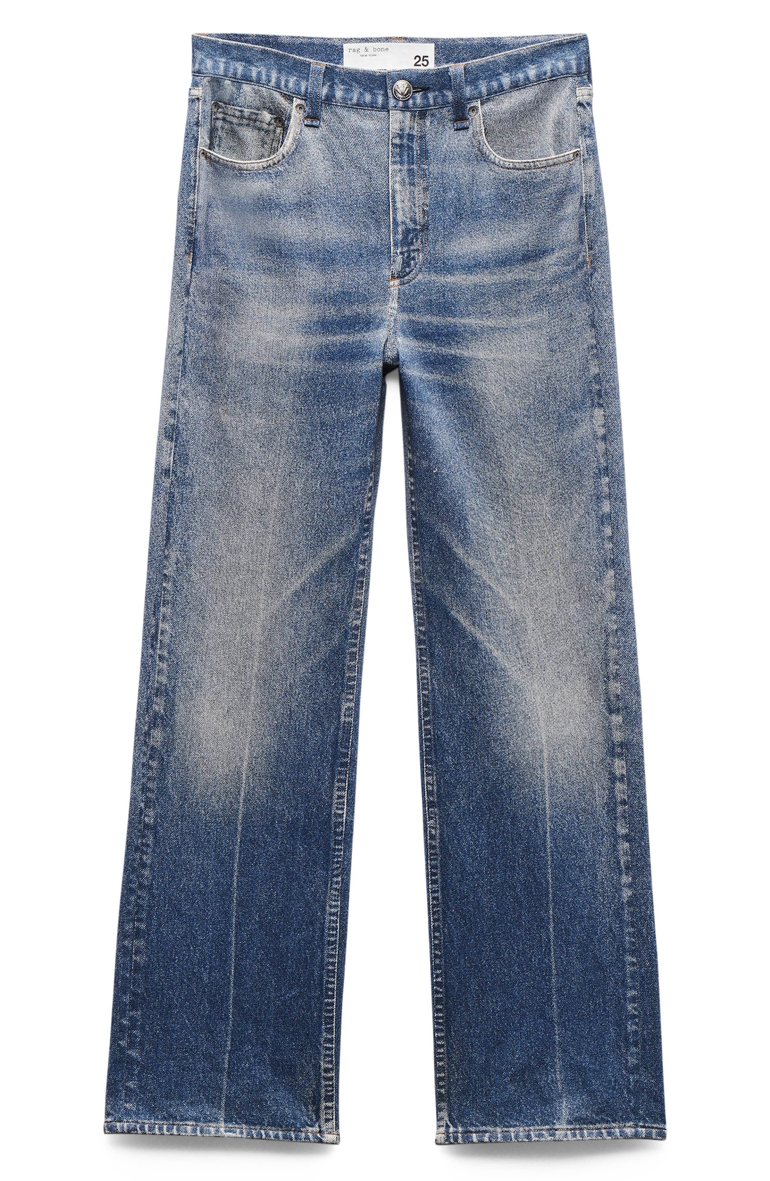 rag & bone Miramar Shea Wide Leg Cotton Terry Sweatpant Jeans in Ryder at Nordstrom - 4